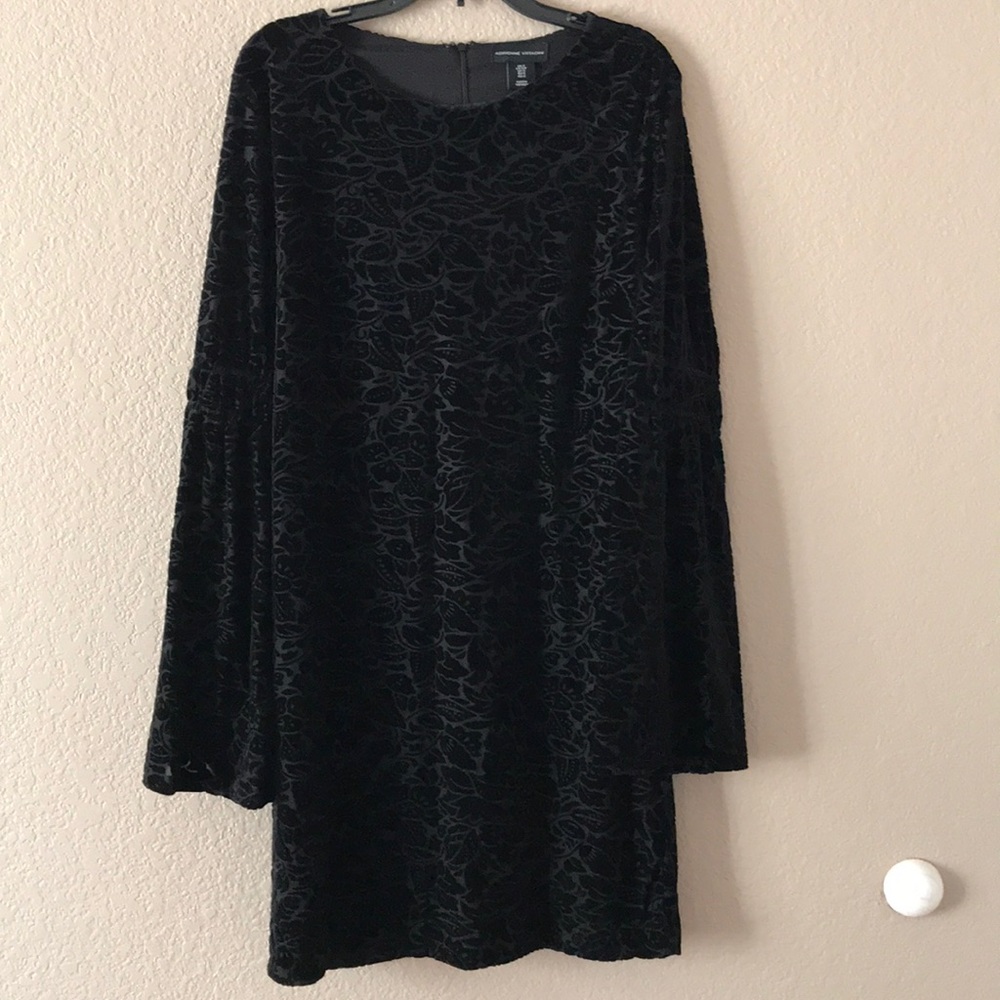 Adrienne vitradini velvet flower black dress